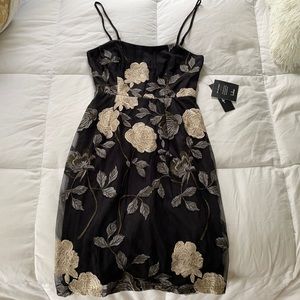 Lulus black floral dress, size x-small!